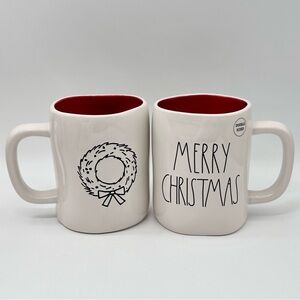 Rae Dunn MERRY CHRISTMAS Double Sided Ceramic Christmas Coffee Tea Mug